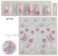 Nail Art Stickers Luxury decals manicure xmas christmas Butterfly diamante look