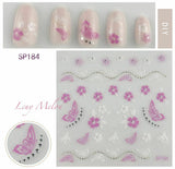 Nail Art Stickers Luxury decals manicure xmas christmas Butterfly diamante look