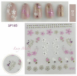 Nail Art Stickers Luxury decals manicure xmas christmas Butterfly diamante look