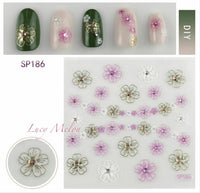 Nail Art Stickers Luxury decals manicure xmas christmas Butterfly diamante look