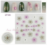 Nail Art Stickers Luxury decals manicure xmas christmas Butterfly diamante look