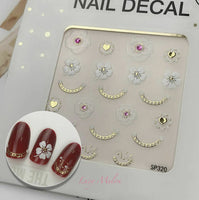 Nail Art Stickers Luxury decals manicure xmas christmas Butterfly diamante look