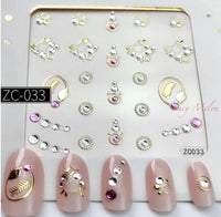 Nail Art Stickers Luxury decals manicure xmas christmas Butterfly diamante look