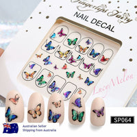Nail Art Stickers Luxury decals manicure xmas christmas Butterfly diamante look