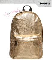 Designer Gold Silver Radiant PU Leather Backpack shoulder bag Fashion Gym VSCO