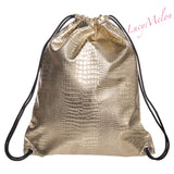 Designer Drawstring Bag black skull shopping Fashion Gym VSCO uni leather school