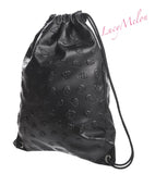 Designer Drawstring Bag black skull shopping Fashion Gym VSCO uni leather school