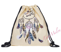 Designer Drawstring Bag black skull shopping Fashion Gym VSCO uni leather school