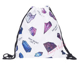 Designer Drawstring Bag black skull shopping Fashion Gym VSCO uni leather school