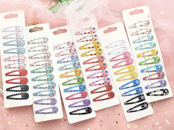 10pc kids hair clips girls toddler pin hair snap pretty unicorn hairpin baby bow
