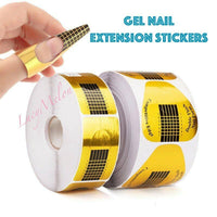 Gel Nail Extension Stickers Nail Art Acrylic Gold Nail Forms Tips Mani AU Stock