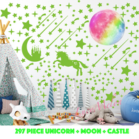297 Pc Unicorn Rainbow Castle Moon Glow in the Dark
