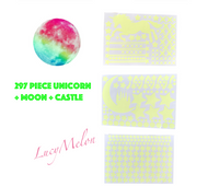 297 Pc Unicorn Rainbow Castle Moon Glow in the Dark