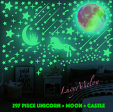 297 Pc Unicorn Rainbow Castle Moon Glow in the Dark