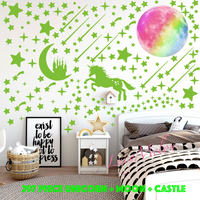 297 Pc Unicorn Rainbow Castle Moon Glow in the Dark