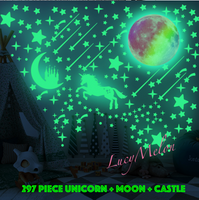 297 Pc Unicorn Rainbow Castle Moon Glow in the Dark