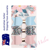 Girls Hair bows Luxury PU leather sequins glitter hairbands