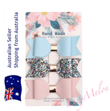 Girls Hair bows Luxury PU leather sequins glitter hairbands