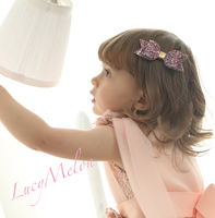 Girls Hair bows Luxury PU leather sequins glitter hairbands