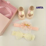 Baby Girl Headbands Handmade Xmas Baby shower kid newborn bow shoe set Turban