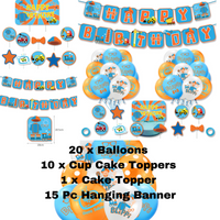 “Birthday party pack balloons tableware Kids girls boys Sydney lucymelon present gift  princess Spiderman avengers paw patrol cars blippi Minecraft unicorn among us baby shark frozen bluey mermaid coco melon hot wheels pop it dinosaur animals”