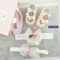 Baby Girl Headbands Handmade Xmas Baby shower kid newborn bow shoe set Turban