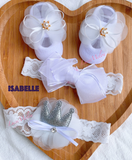 Baby Girl Headbands Handmade Xmas Baby shower kid newborn bow shoe set Turban