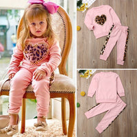2 Pc Girls Leopard Tracksuit Available in Size 1-6 Cute Insta Baby jumper outfit