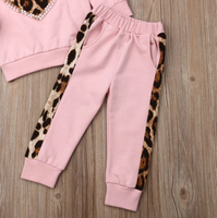 2 Pc Girls Leopard Tracksuit Available in Size 1-6 Cute Insta Baby jumper outfit
