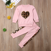 2 Pc Girls Leopard Tracksuit Available in Size 1-6 Cute Insta Baby jumper outfit