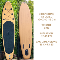 3.2m Stand up Paddle Board (Inflatable) - Wood Look
