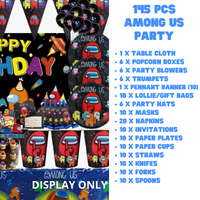 “Birthday party pack balloons tableware Kids girls boys Sydney lucymelon present gift  princess Spiderman avengers paw patrol cars blippi Minecraft unicorn among us baby shark frozen bluey mermaid coco melon hot wheels pop it”