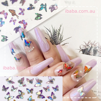 Nail art decal  Sticker 3D Decal Laser Butterflies Christmas Xmas manicure sexy