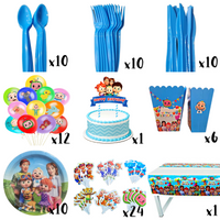 “Birthday party pack balloons tableware Kids girls boys Sydney lucymelon present gift  princess Spiderman avengers paw patrol cars blippi Minecraft unicorn among us baby shark frozen bluey mermaid coco melon hot wheels pop it dinosaur animals”