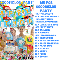 “Birthday party pack balloons tableware Kids girls boys Sydney lucymelon present gift  princess Spiderman avengers paw patrol cars blippi Minecraft unicorn among us baby shark frozen bluey mermaid coco melon hot wheels pop it dinosaur animals”