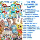 “Birthday party pack balloons tableware Kids girls boys Sydney lucymelon present gift  princess Spiderman avengers paw patrol cars blippi Minecraft unicorn among us baby shark frozen bluey mermaid coco melon hot wheels pop it dinosaur animals”