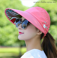 Women's Visor Golf Cap Beach Hat Pony Tail Hat