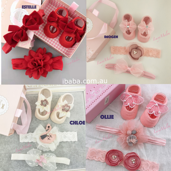 Girls Shoe sets with Hairbands Handmade Designer