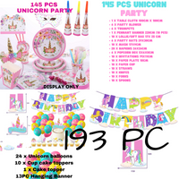 “Birthday party pack balloons tableware Kids girls boys Sydney lucymelon present gift  princess Spiderman avengers paw patrol cars blippi Minecraft unicorn among us baby shark frozen bluey mermaid coco melon hot wheels pop it”