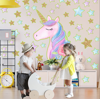 Glow in the Dark Unicorn Stars Wall stickers decals Solar System Art room