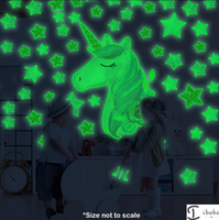 Glow in the Dark Unicorn Stars Wall stickers decals Solar System Art room