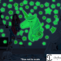 Glow in the Dark Unicorn Stars Wall stickers decals Solar System Art room