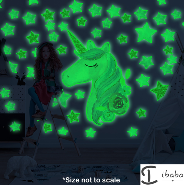 Unicorn glow in the dark wall sticker